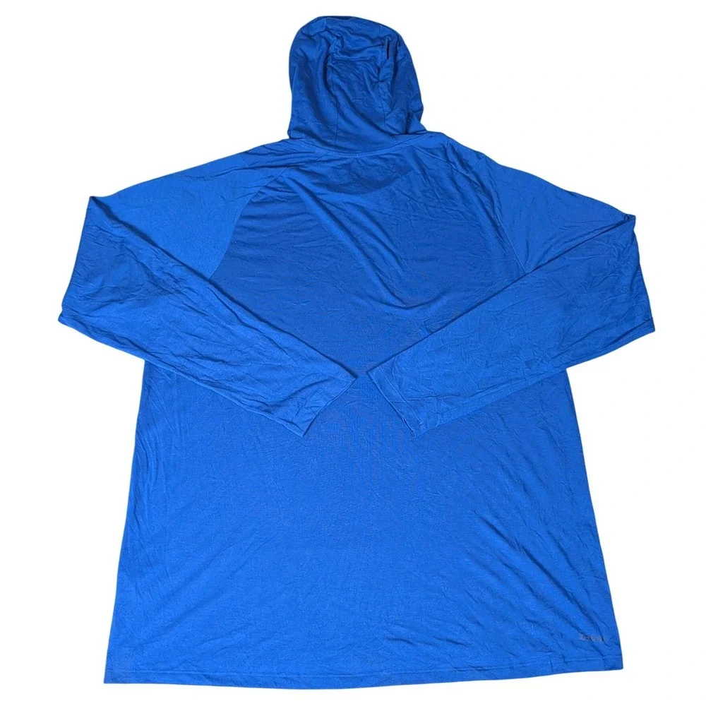 Adidas Kansas Jayhawks Aeroready Royal Blue Long Sleeve Hooded T-Shirt Mens